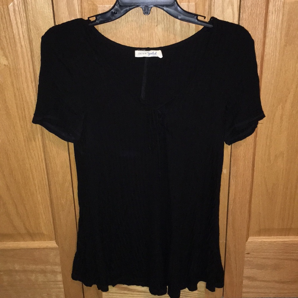 Black Short Sleeve with Tied Front